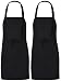 Utopia Adjustable Bib Apron with 2 Pockets - Cooking Kitchen Aprons for Women, Men, Chef - Black (2)
