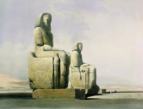 Cuadro de pared de Egipto y Colosos de Memnón, lienzo decorativo para sala y dormitorio 60x90