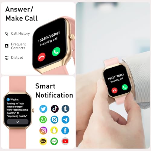 Smart Watch(Answer/Make Call), 2025 New Smartwatch for Men Women, 1.96" HD Fitness Watch with 110+ Sport Modes, Heart Rate, Sleep Monitor, Pedometer, IP68 Waterproof Activity Tracker for Android iOS - Image 6