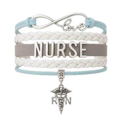 Infinity Collection Nurse Bracelet – Charm Bracelet Gift for Nurses, Nursing Graduation, RN Appreciation Jewelry