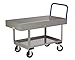 Little Giant RNL2X6-2460-6MR Work-Height Platform Truck with Lower Shelf, 2000 lb. Capacity, 6" Mold-On Rubber Wheels, 6" Deep Lipped Top, Fixed Height, 24" Width x 60" Length, Gray