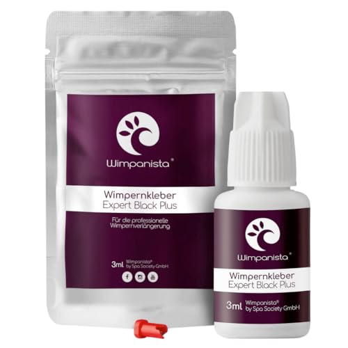 Wimpanista® Wimpernkleber Expert Black PLUS (3ml) für die Wimpernverlängerung, 1-2 Sek. Trocknungszeit, Farbe Schwarz