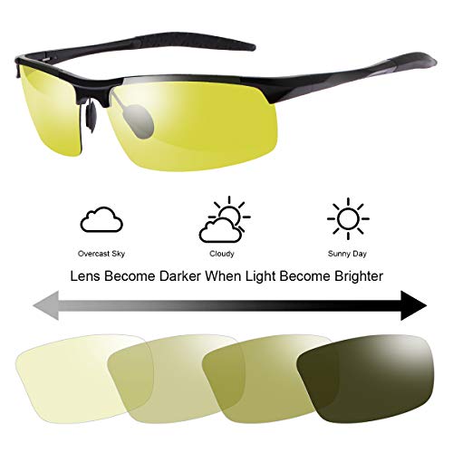 YIMI Polarized Photochromic Driving Sunglasses For Men Aluminum Half Frame Sports Sun Glasses2