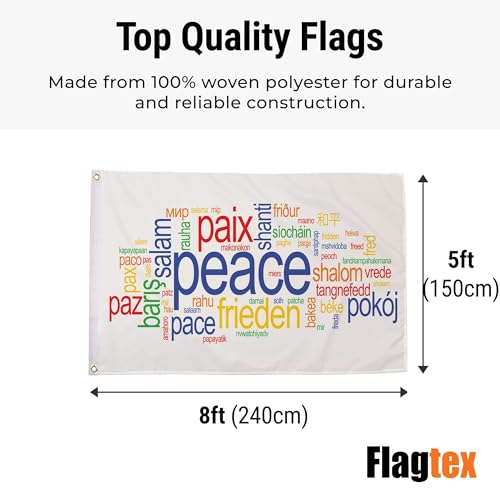 Bandera grande con palabras de paz de tela para jardin pancarta decorativa resistente al viento 3