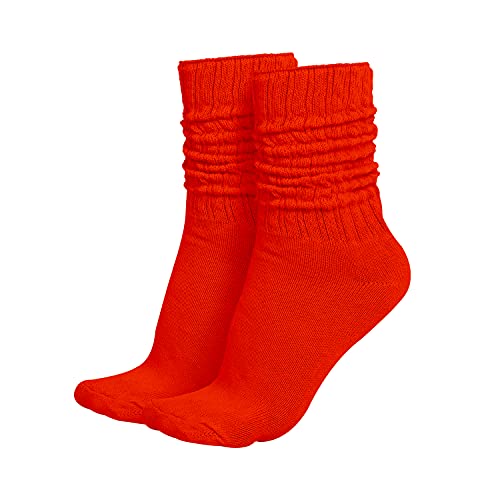 MDR Distributors MDR Lightweight Cotton Slouch Sock For Women and Men 1 Pair Made in USA Size 9 to 11 (Red)