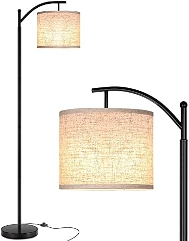 YIOU Ground Lamp, 3 Colour Temperature LED Ground Lamps for Dwelling Room Bed room Workplace with Lamp Shade and 9W Bulb Included Standing Lamp, Fashionable Ground Lamp (Black)