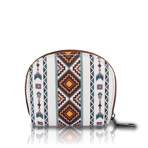 Bohemian Mini Wallet And Card Holder Stylish Retro Coin Purse For Women (Beige)