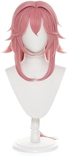 スポンサー広告 - RuijiCOS 原神 八重神子 コスかつら稲妻城 リアル頭皮 両側反転 変装汎用かつら コスプレ ネット付 高温糸かつら