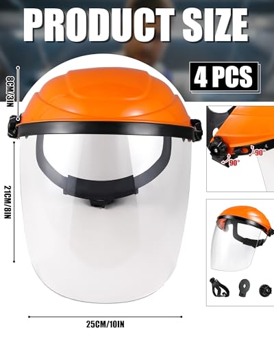 Image of Tellegloww 4 Pack Safety Face Shield for Grinding and Cutting