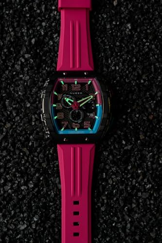 Image of Nubeo Men's 49mm Magellan Retrograde Chronograph Watch with Rubber Strap NB-6088