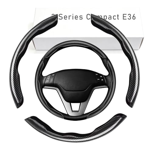 Carbon Fiber Anti-Skid Steering Wheel Cover, Compatible with BMW 3