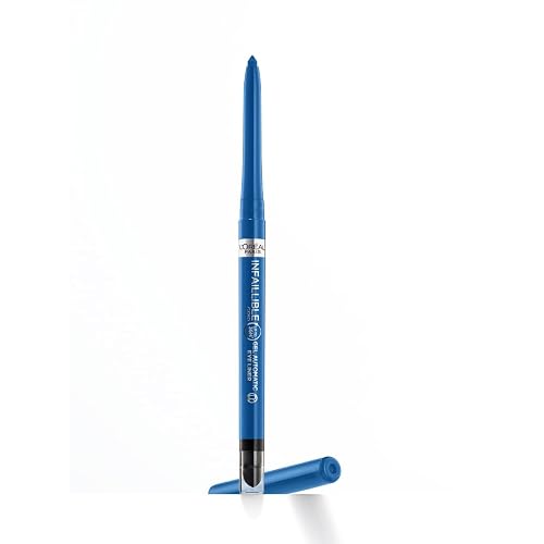 L'Oréal Paris Gel Eyeliner, Intense Long-lasting Colour, Semi Permanent, Infallible Grip 36H Gel Automatic Eyeliner, Easy Glide Formula, Shade: Electric Blue - Electric Blue - 1 ml (Pack of 1)