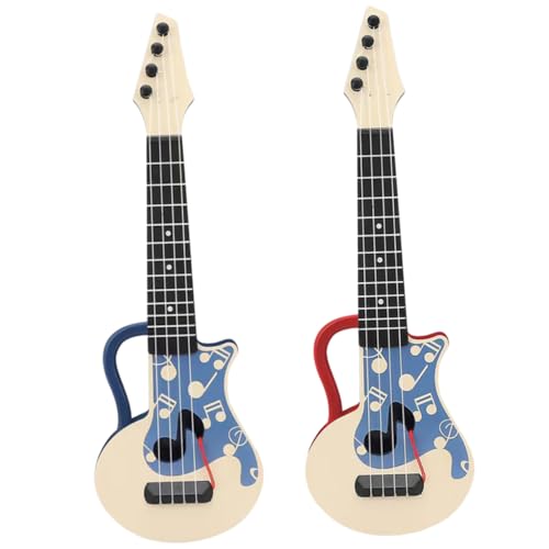 CVUTOVO 2 Piezas Juguetes Musicales para Ukulele de Resistente con Rojo y Azul Instrumentos Educativos...