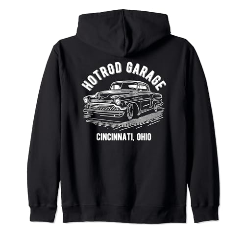 Diseño de auto clásico Cincinnati Ohio Hotrod Garage Sudadera con Capucha