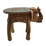 table basse indienne peinte Avec peinture mandala colorée