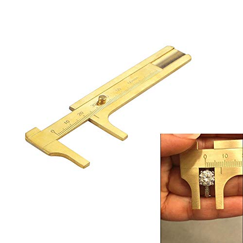 WREOW Brass Caliper 80mm Gauge Vernier Pocket Caliper for Bead Wire Jewelry Measuring