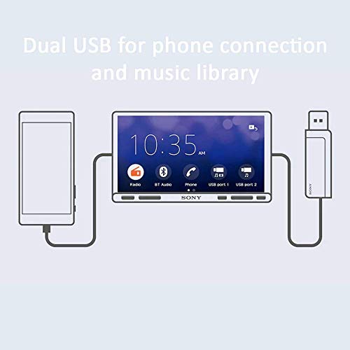 Image of Sony Car Stereo XAV-AX5500 17.6 cm (6.95 inch) Capacitive Touch Screen Digital Media Receiver with Bluetooth, Android Auto, Apple Car Play, WebLink Cast, PRE Out - 3 x 5V, Output Power - 55W x 4
