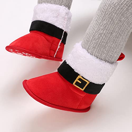 Toddler Boy Girl Shoes Cotton Velvet Warm and Comfortable Christmas Santa Color Matching Shoes Toddler Kids3