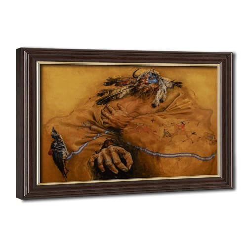 Impression d'inspiration amérindienne grand format vintage