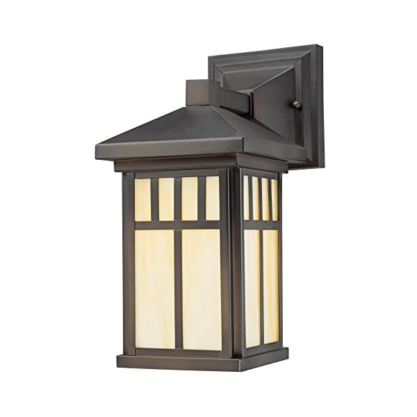 Westinghouse Lighting 6732800-2pack Westinghouse 6732800 Burnham One-Light Außenwandlaterne auf Stahl mit Honig-Art-Glas…