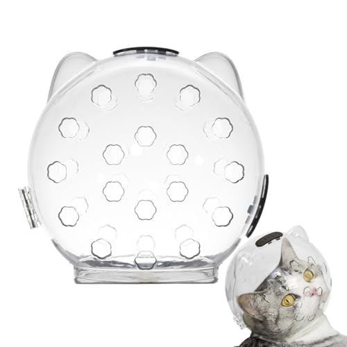 Cat Bite Guard - Anti Bite Cat Mouth Guard, Ventilated Cat Protection Gear | Clear Cat Calming Muzzle Nail Trimming Cat Face Shield, Adjustable Pet Grooming Protective Hood for Handling Difficult Cat