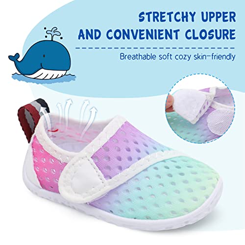 Image of LeIsfIt Toddler Water Shoes Boys Girls Barefoot Aqua Socks Kids Breathable Quick-Dry Swim Shoes for Beach Pool Surf