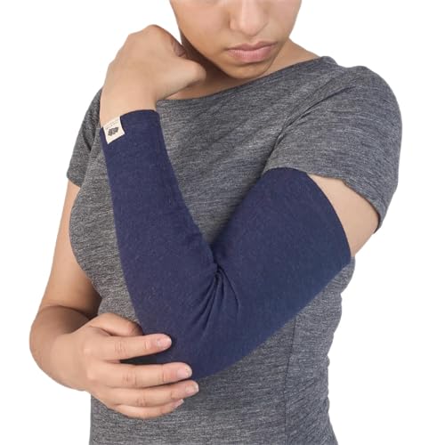 Alpaca Wool Arm Sleeve: 300 Lightweight Navy Blue M