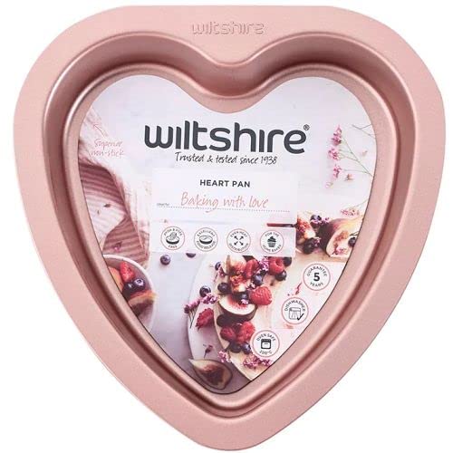 Wiltshire Rose Gold 19cm Heart Pan, PFOA PTFE Free, Robust Cake Pan, Non-Stick Coating, Coated Baking Pie Tin, Cake Mould - Image 2