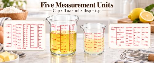 Glass Measuring Cups with Spouts, 3-Piece Set, 60/120/250 ml - Image 4