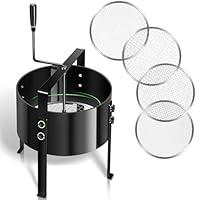 Gifeerory 5-in-1 Gartensieb Handkurbelsieb aus Metall Ø30cm mit 4 Sieben (3/6/9/12mm), Effizientes Sieb für Erde, Steine, Sand, Kompost, Unkraut – Austauschbare Siebe für Gartenarbeit