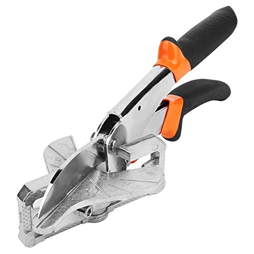Cortadora de Ingletes, Tijeras para Canaletas Multifunción de Acero Cizalla Cortadora de ángulo Ajustable con Hoja de 100 Mm de Longitud para Cortar Madera Blanda, Plástico, PVC Y Más