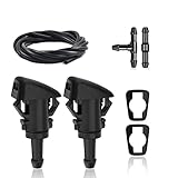 Windshield Washer Nozzles Kit - 2 Meter Universal Washer Fluid Hose and Front Windshield Washer Jet