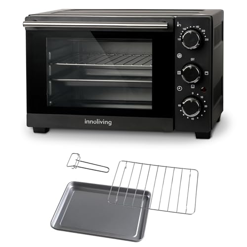 Innoliving Forno Elettrico 15 Litri INN-797, Potenza 1200W, Timer 60 Minuti, Temperatura Regolabile fino a 230°C, Cottura Ventilata, Compatto e Versatile, Perfetto per Casa e Ufficio