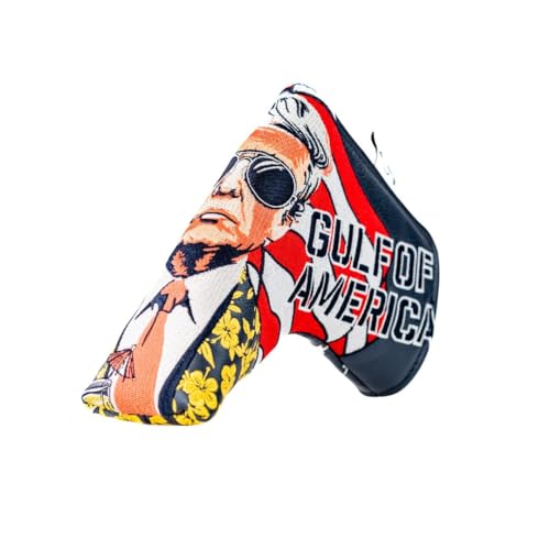Gulf of America Premium Golf Club Headcover – Quality Leather, Hand-Made Funny Head Cover – Style and Customize Your Golf Bag – Tour Inspired Donald Trump Design (Blade)