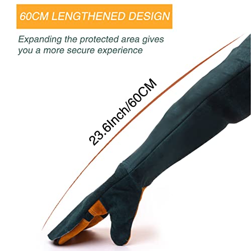 Animal Handling Gloves,Bite Proof Gloves,Leather Welding Gloves For Men And Women,Multipurpose Dog Bite Gloves,Snake & Bird Handling Gloves For Cat Dog Bird Falcon Livestock Snake #TOP1