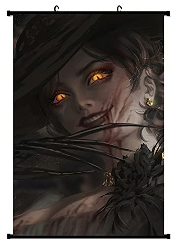 Tina Art Resident Evil Village Vampire Lady Dimitrescu Gaming Large Framed Poster with hooks 24x36 INCH