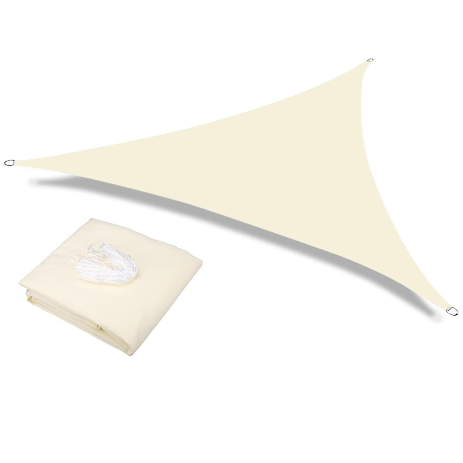 Telo ombreggiante per Giardino Tenda a Vela Triangolare Impermeabile, Protezione UV al 98%, for strutture e attività all'aperto, Tende da Campeggio, Tende da Sole(Beige,3.6X3.6X3.6M)