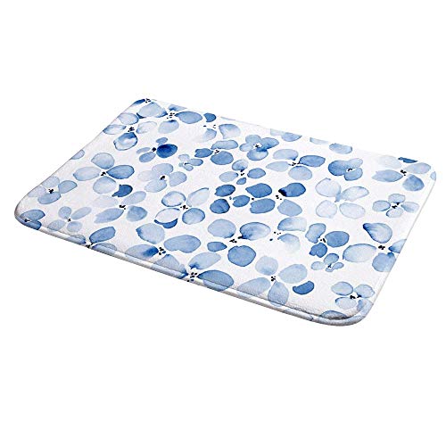 Tapis de bain fleurs aquarelles grand format lavable en machine