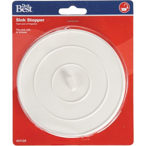 Tapón de fregadero de goma blanco de 5 pulgadas miniatura 2