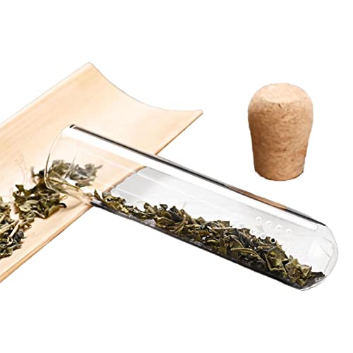Fenytay té - té Vidrio Transparente con Corcho | Tubo infusor té Resistente al Calor para Accesorios elaboración Hojas té Sueltas