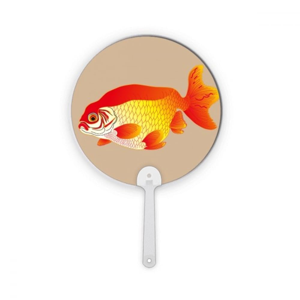Peinture japonaise poisson sur éventail rond en plastique pour salon zen