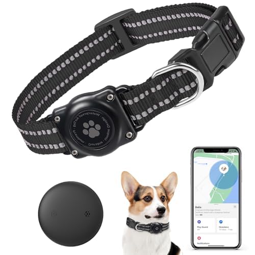SmartTag - Collare per cani, mini SmartTag senza ABO per cani, (solo IOS) con collari riflettenti impermeabili, per lavorare con Apple Find My