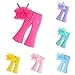 Girls Summer Clothes Cute Tulle Sleeveless Camisole Top + Bell Bottom Pants 2 Piece Outfits for 1-8 Years