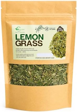 Dried Lemon Grass Cut 1.5oz/42.52g Fresh And Pure Premium Grade Dried Lemon Grass Cut, Lemongrass Harvested From Ceylon Sri Lanka