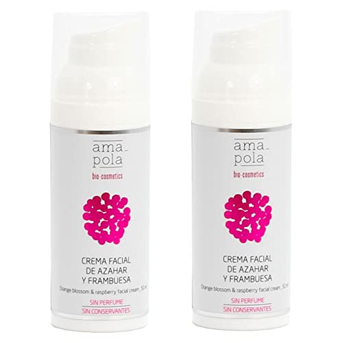 Amapola Biocosmetics Crema Facial de Azahar y Frambuesa [pack de 2] - Cosmética Ecológica Certificada Bio Inspecta y Vida Sana. Sin Olor Cover