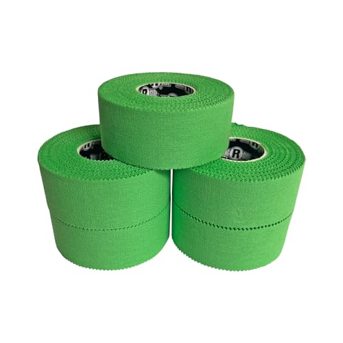 Image of Ringside 1 inch Athletic Trainers Tape, Cotton Kinesiology Tape for Combat Sports, Adhesive, 30 Foot Rolls, Green, 5 Pack
