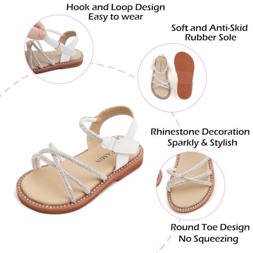 Image of PHIRAMIN Toddler Flower Girl Sandals - Girl Dress Shoes Toddler Little Kid Wedding Party
