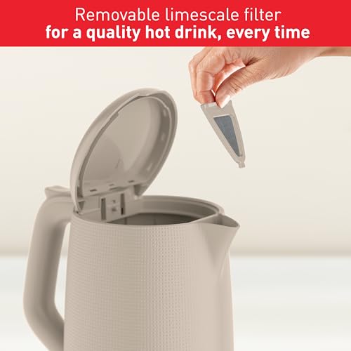 Tefal Morning Cordless Electric Kettle, 1.7L, 2400W, Wide, Cream