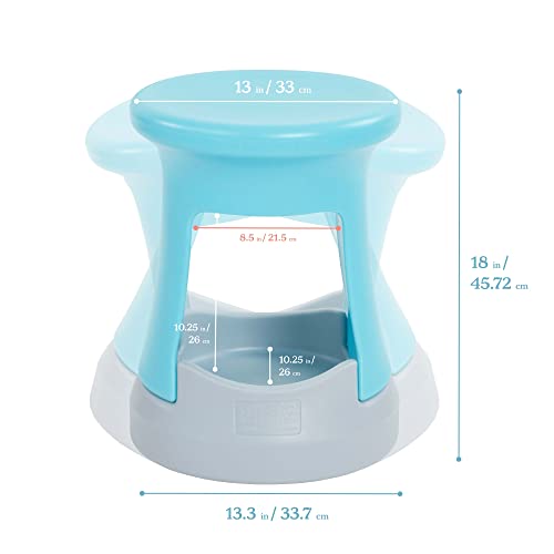 Image of ECR4Kids Active Storage Wobble Stool, 18in Seat Height, Children's Furniture, Cyan /Light Grey