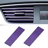 20Pcs Car Air Conditioner Decoration Strip, DIY Chrome Bendable Auto Air Vent Outlet Shiny Trim, Universal Car Interior Accessories for All Straight Air Vent Outlet